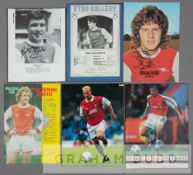A collection of player autographs from Arsenal teams dating from the 1960s onwards, comprising 39