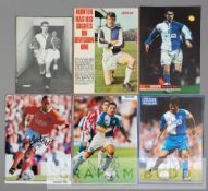 A collection of player autographs from Blackburn Rovers teams dating from the 1960s onwards,