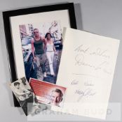 Legendary Manchester United players signatures,  including George Best signed items, magazine