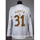 Justin Hoyte signed white Arsenal No.31 away jersey v Sheffield United in the League Cup fourth