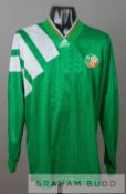 Green Republic of Ireland No.23 home jersey, circa 1993, by Adidas, long-sleeved with three white