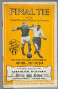 F.A. Cup Final programme Arsenal v Huddersfield Town, played at Wembley Stadium, 26th April 1930,