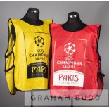Two 2006 UEFA Champions League Final official warm-up tabards from Arsenal v Barcelona at Stade de