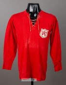 Alf Baker's match-worn red Arsenal jersey from the 1927 F.A. Cup Final v Cardiff City, by Bukta,