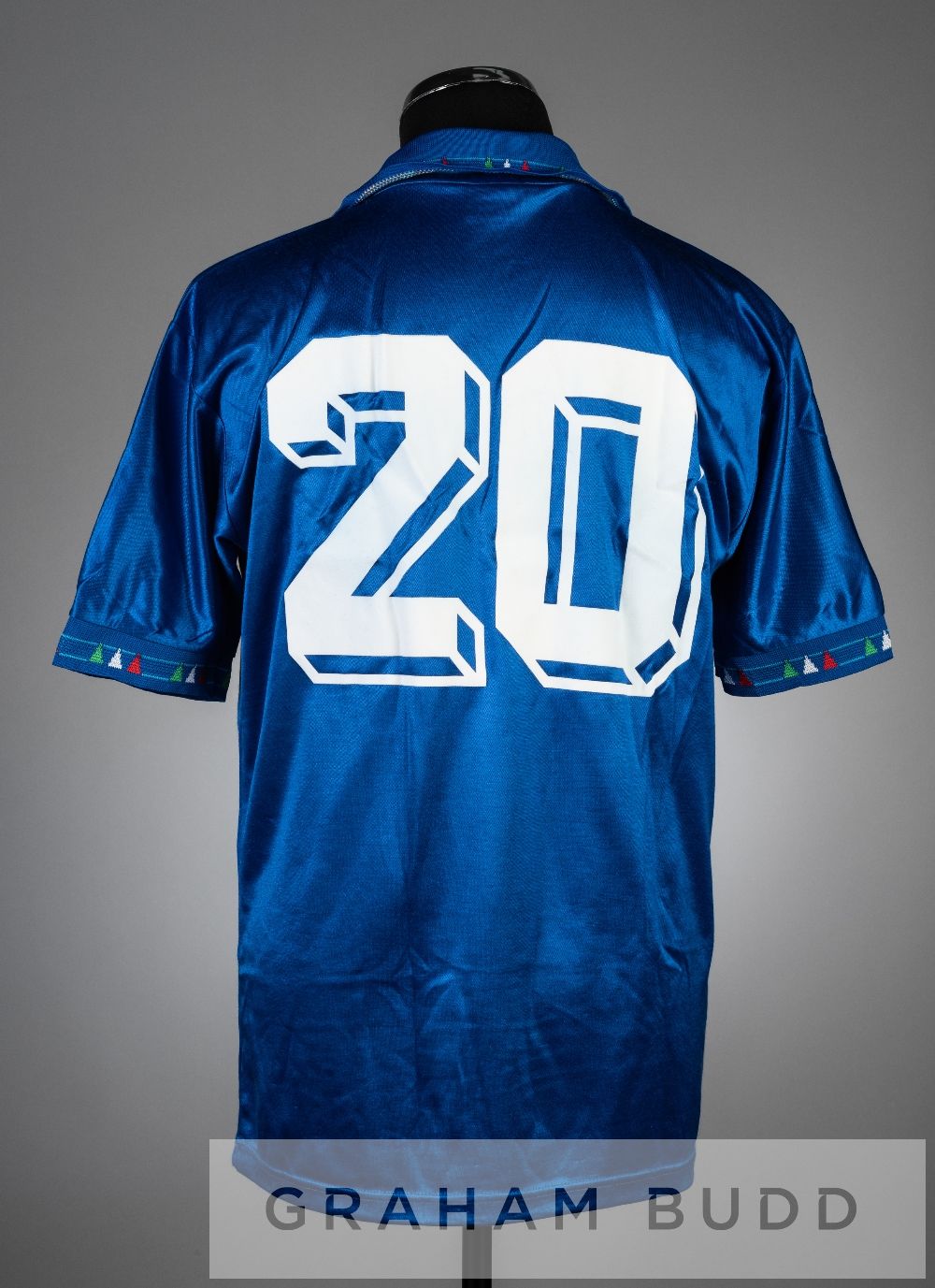 Roberto Baggio blue Italy No.20 jersey v USA, in the first U.S Cup played at Solider Field, on 6th - Image 2 of 2