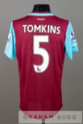 James Tomkins claret and blue West Ham United no.5 Poppy home jersey v Everton at Upton Park, 7th