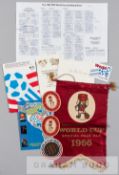 FIFA World Cup memorabilia, comprising a 1966 World Cup Watney Mann Special Pale Ale pennant with