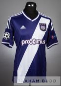 Youri Tielemans purple and white RSC Anderlecht no.31 jersey v Arsenal in the UEFA Champions