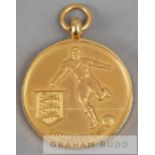 1976 F.A. Challenge Vase runners-up medal, 9ct. gold, Birmingham,1975-76, by Fattorini & Sons,