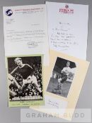 Twenty five autographs of legendary footballers,  signed to b&w or colour photographs or on