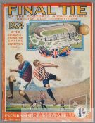 F.A. Cup Final programme Aston Villa v Newcastle United played at Wembley Stadium 26th April 1924,
