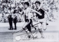 Diego Maradona signed photograph, circa 1979, original 14 by 8in. photograph showing Maradona