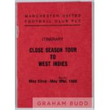 Scarce Manchester United itinerary booklet for the Close Season Tour to West Indies 22nd to 30th May