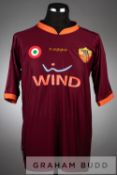 Francesco Totti claret and orange AS Roma no.10 home jersey, season 2007-08, short-sleeved with LEGA