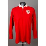 Alf Baker's match worn red Arsenal jersey from F.A. Cup Final v Huddersfield Town played at