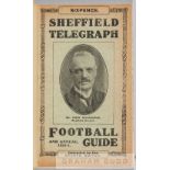 Bound volume containing three editions of the Sheffield Telegraph Football Guide and Annual for