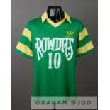 Rodney Marsh green and yellow Tampa Bay Rowdies No.10 replica jersey, circa late 1970s, by Adidas,