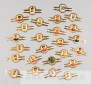 A full suite of 1966 World Cup cigar bands by Ernst Casimir, comprising of 25 bands each featuring