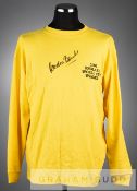 Gordon Banks signed yellow retro 1966 England World Cup winner jersey v West Germany, played at