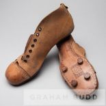 A pair of "Club Special" vintage football boots, circa 1930s, the tan leather ankle boots with
