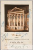 Signed Dinner Menu 'To Meet The Members of the Arsenal FC'  held at the Mansion House, London,