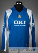 Lauren blue and white Portsmouth no.10 home jersey, season 2006-07, long-sleeved with BARCLAYS