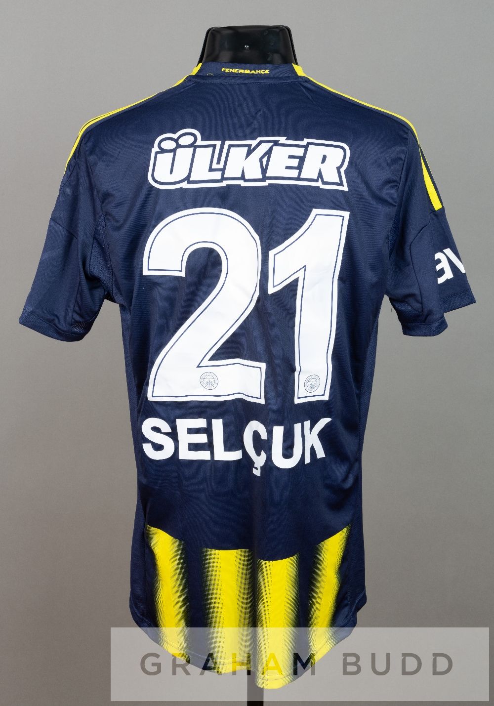 Selcuk Sahin navy and yellow Fenerbahce no.21 jersey v Galatasaray in the Turkish Super Cup final, - Image 2 of 2