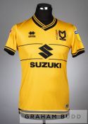 Two Joe Mason yellow and black MK Dons no.20 third choice jerseys, season 2019-20, both short-