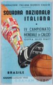 FIFA 1950 Brazil World Cup official Italian Federation postcard,  featuring illustration of a