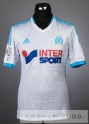 Giannelli Imbula white and blue Olympique Marseille no.15 jersey, season 2013-14, short-sleeved with