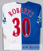 Jason Roberts blue and white Blackburn Rovers no.30 home jersey, season 2006-07, short-sleeved