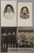 Luton Town b & w player portrait and training pitch postcards, early 1920s, majority 13 by 9cm.