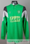 Graham Benstead green Sheffield United no.1 goalkeeper's jersey, circa 1988-89, by Umbro, long-