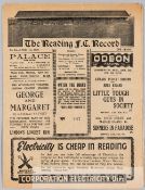 Reading reserves v Arsenal reserves programme played at Elm Park 1st April 1939, 8 pages, good