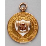 Norfolk and Norwich Hospital Cup winner's medal awarded to Huddersfield Town's Charlie Wilson in