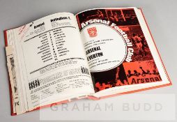 Bound volume of Arsenal home programmes from the 1970-71 double-winning season, attractively bound