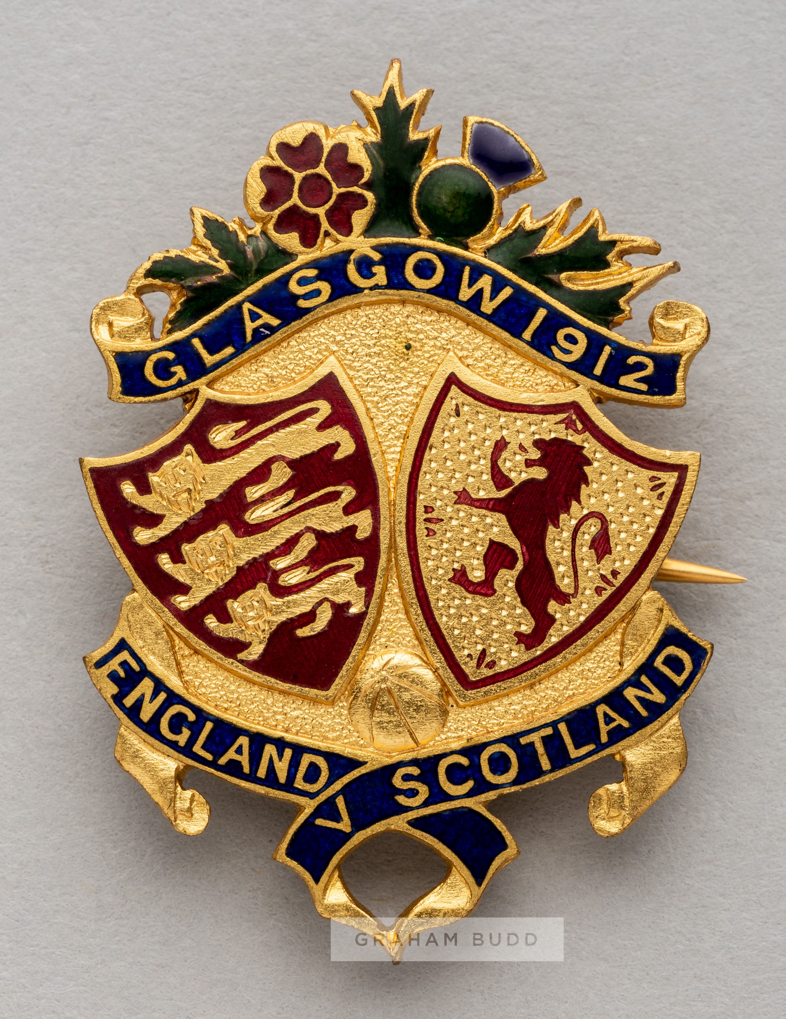 Sir Frederick Wall's Football Association Official's badge for the Scotland v England