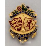 Sir Frederick Wall's Football Association Official's badge for the Scotland v England