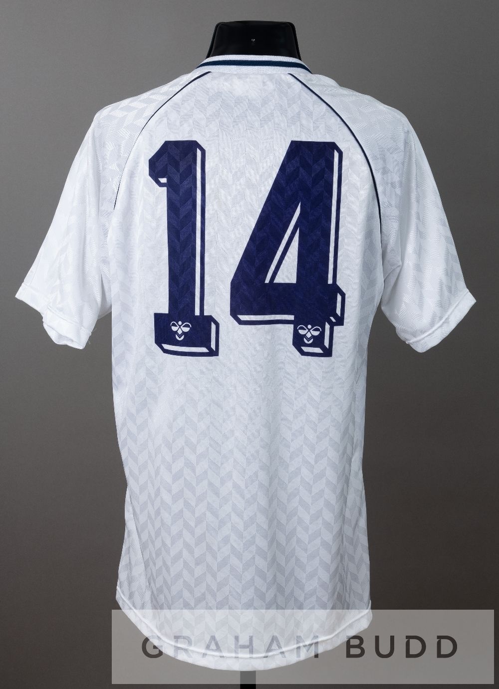 White Tottenham Hotspur no.14 substitute's jersey, circa 1988, by Hummel, short-sleeved with - Image 2 of 2