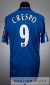Hernan Crespo blue and white Chelsea no.9 jersey v Liverpool in the FA Community Shield at