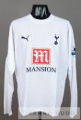 Edgar Davids white Tottenham Hotspur no.5 home jersey, season 2006-07, long-sleeved with BARCLAYS