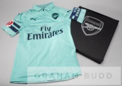 Emile Smith-Rowe signed turquoise and navy Arsenal no.55 third choice jersey in Singapore, July