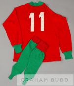 Denis Law red and green Italian National League no.11 jersey v The Football League, at Old Trafford,