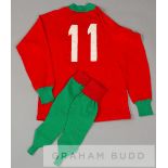 Denis Law red and green Italian National League no.11 jersey v The Football League, at Old Trafford,