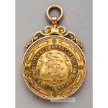 Football Association Charity Shield Winner's medal awarded to Newcastle United's Frank Watt in 1909,