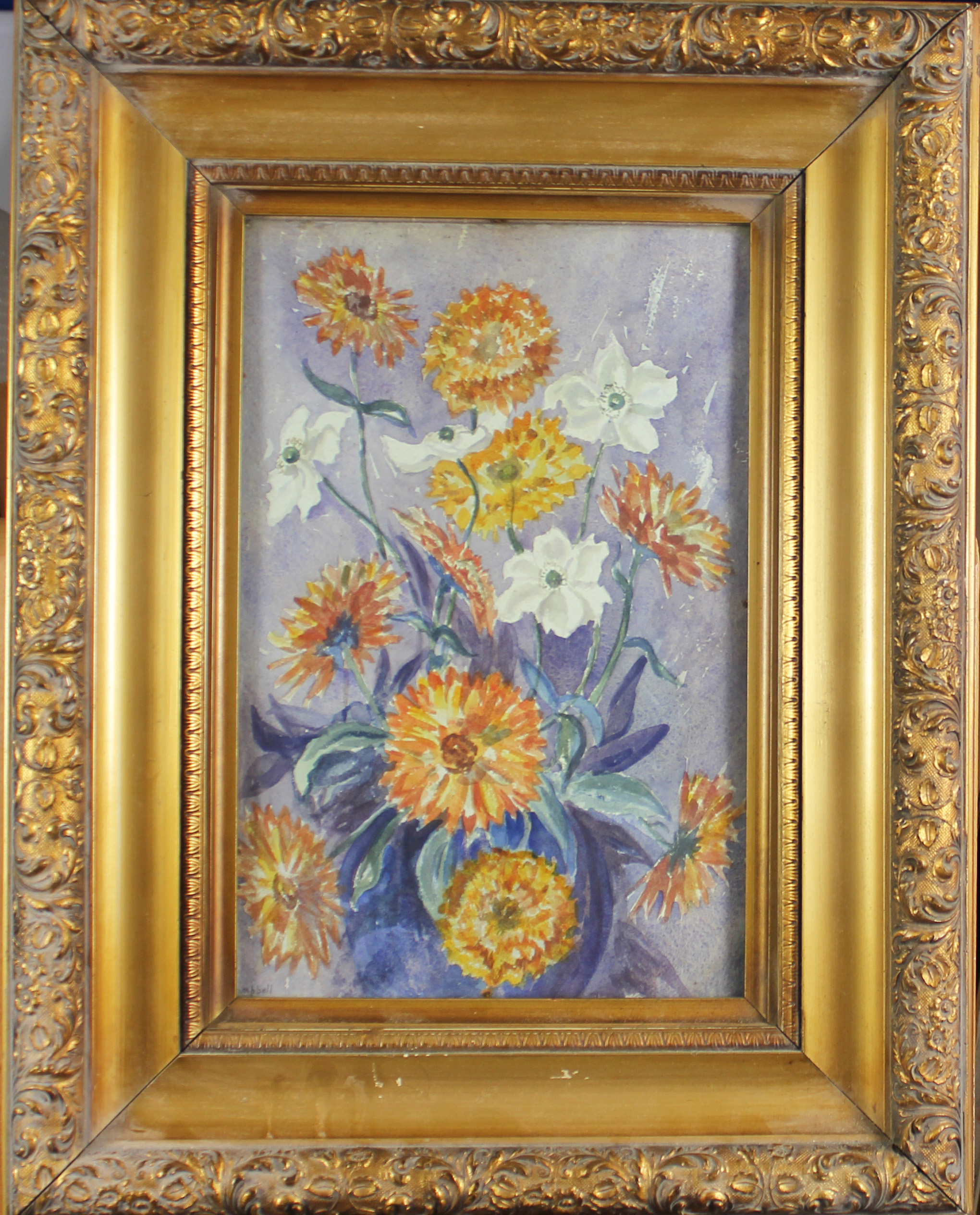 Campbell W.C. Early twentieth century Vase of Flowers. - Image 2 of 2