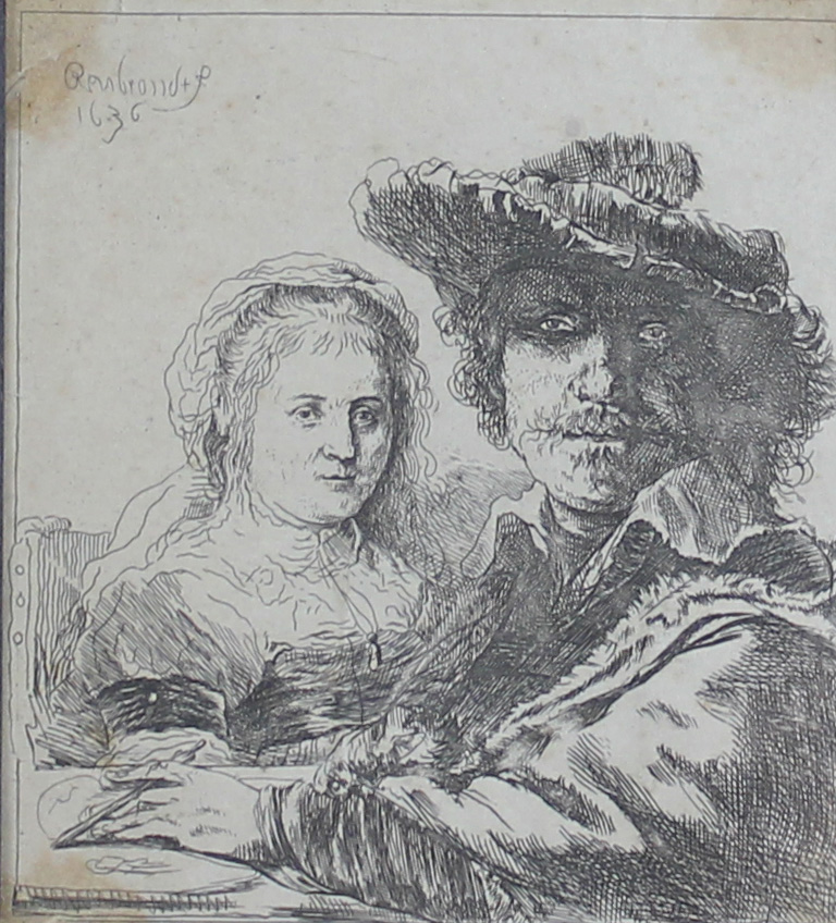 Rembrandt, Van Rijn 1606-1669 (After) Dutch Self Portrait with Saskia.