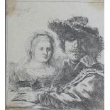 Rembrandt, Van Rijn 1606-1669 (After) Dutch Self Portrait with Saskia.