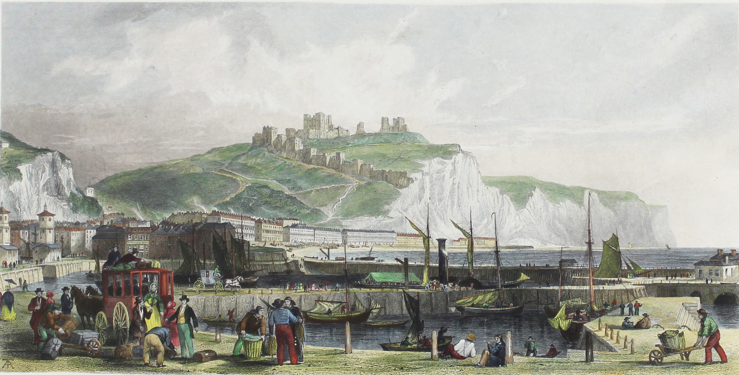 Five engravings of Folkestone and area. - Image 5 of 8