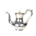 A Russian silver coffee pot